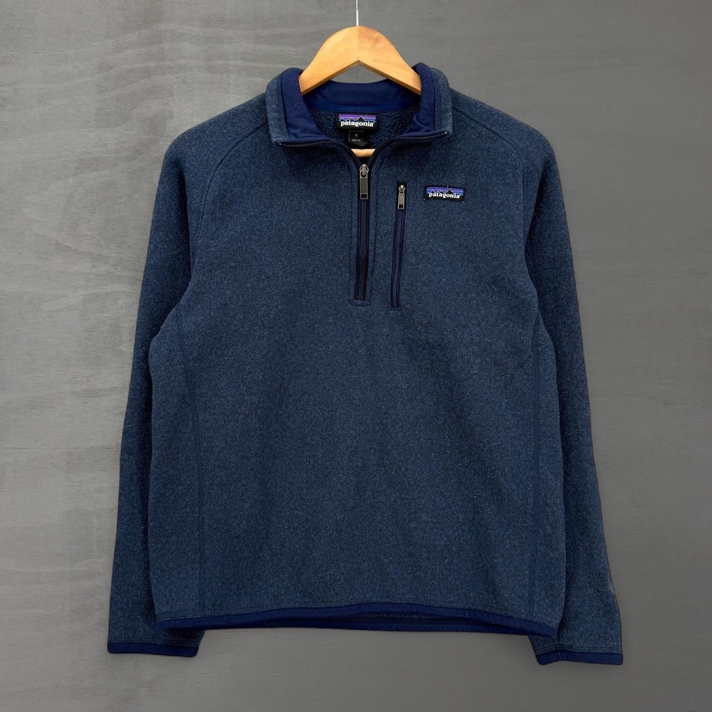 Patagonia Better Sweater 1/4 Zip Pullover Navy Blue Fleece Jacket Mens Small